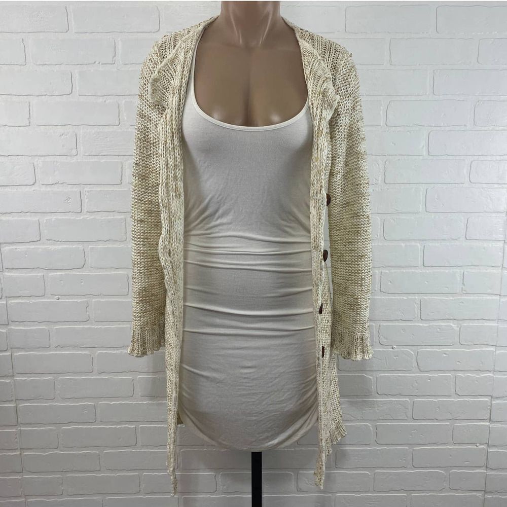 BCBGMAXAZRIA Oatmeal Longline Cardigan
